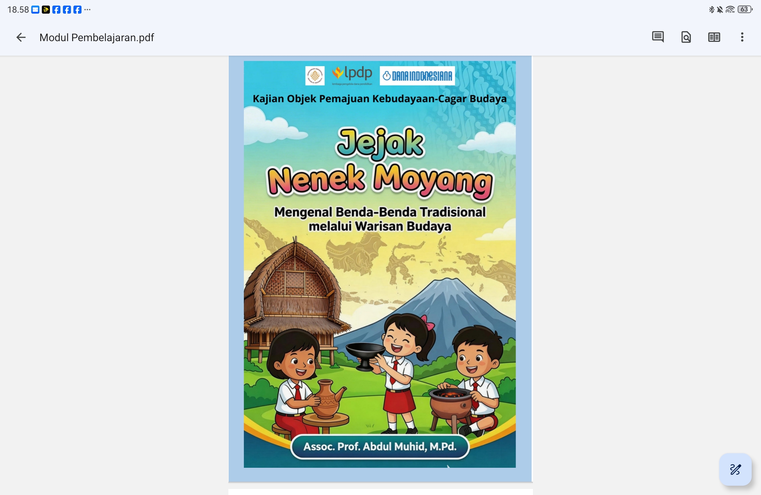 Cover Modul Anak Sekolah Dasar (SD) kelas 4-6